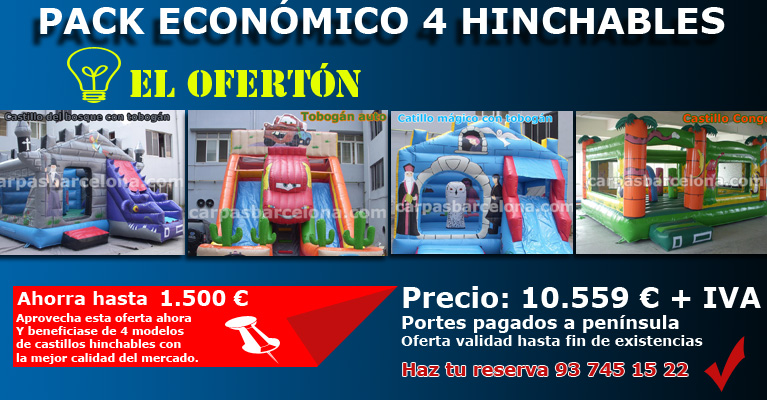For Sale and manufacture of inflatable advertising produce exclusive designs as either infantile or advertising, design tents throughout Spain purchase and sale of inflatable products for recreation, attractions, castles, slides,
